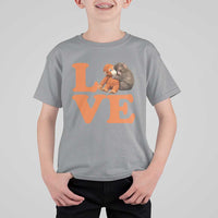 Love Punch the Baby Monkey T Shirt For Kid Cute Hugging Plush Toy Viral Friendship