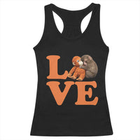 Love Punch the Baby Monkey Racerback Tank Top Cute Hugging Plush Toy Viral Friendship