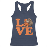 Love Punch the Baby Monkey Racerback Tank Top Cute Hugging Plush Toy Viral Friendship