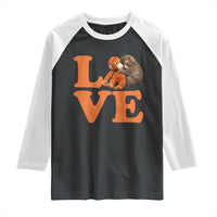 Love Punch the Baby Monkey Raglan Shirt Cute Hugging Plush Toy Viral Friendship
