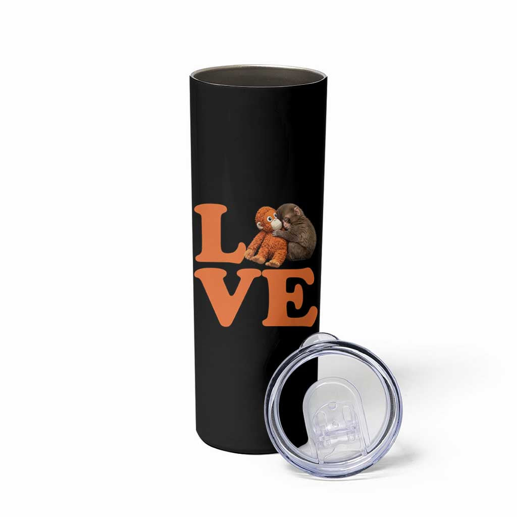 Love Punch the Baby Monkey Skinny Tumbler Cute Hugging Plush Toy Viral Friendship