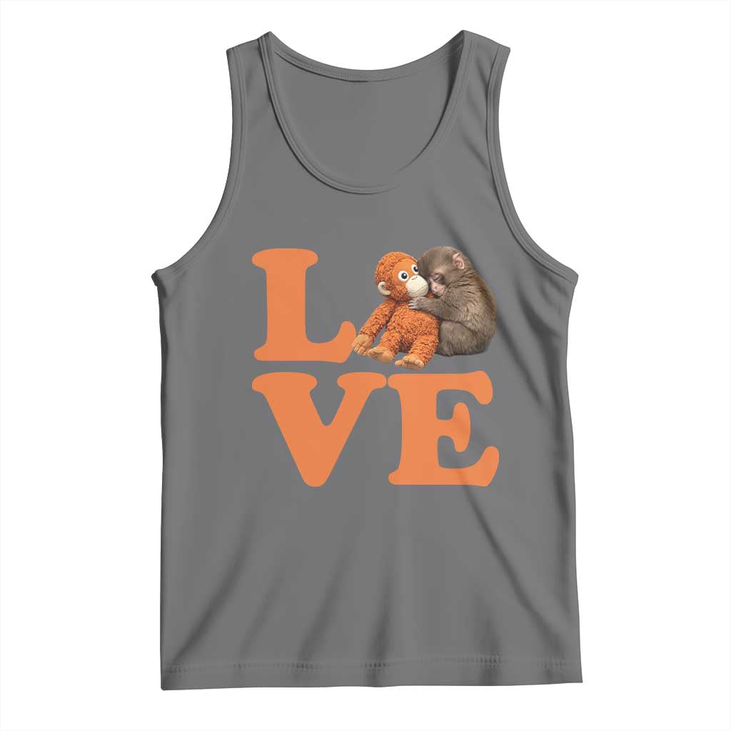 Love Punch the Baby Monkey Tank Top Cute Hugging Plush Toy Viral Friendship