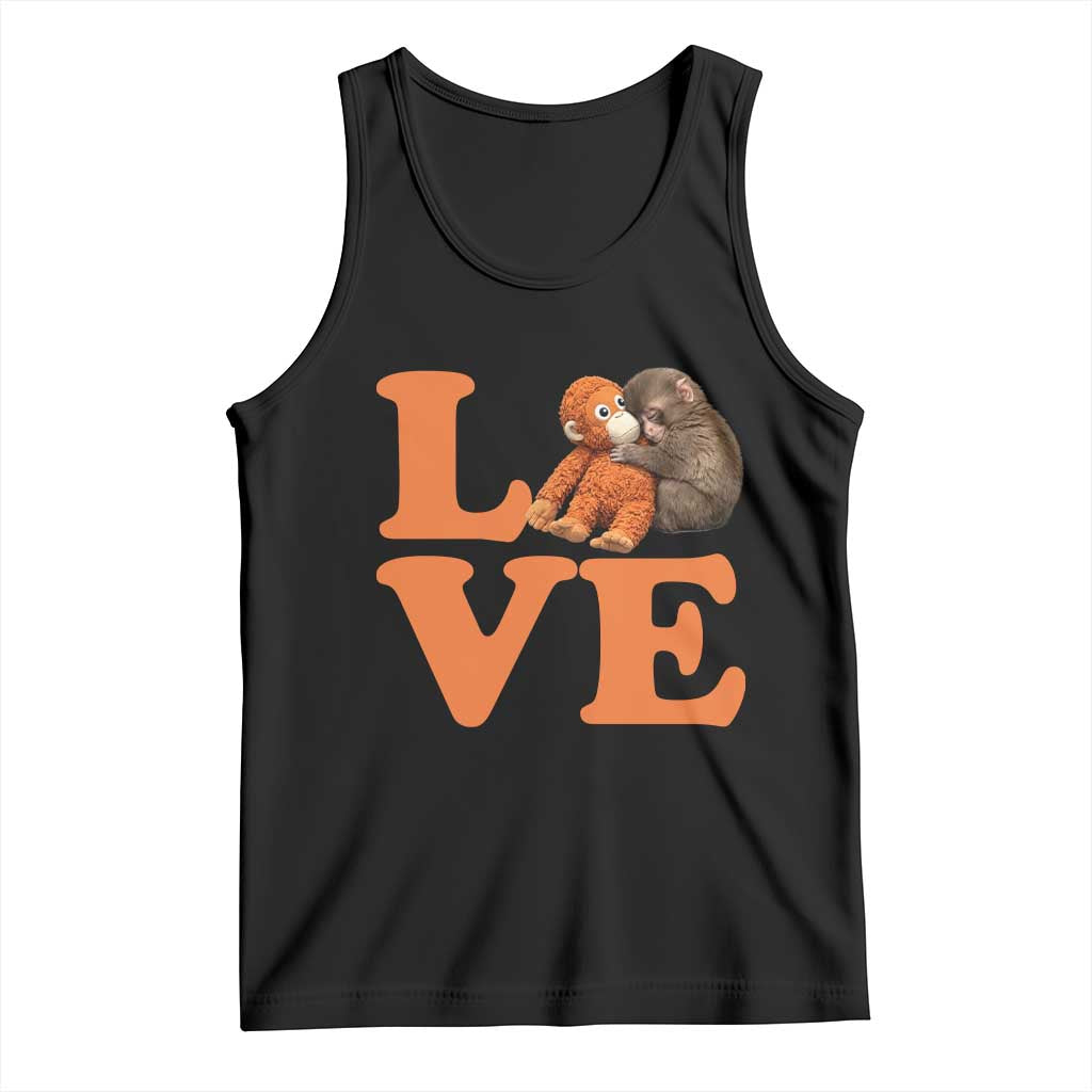 Love Punch the Baby Monkey Tank Top Cute Hugging Plush Toy Viral Friendship