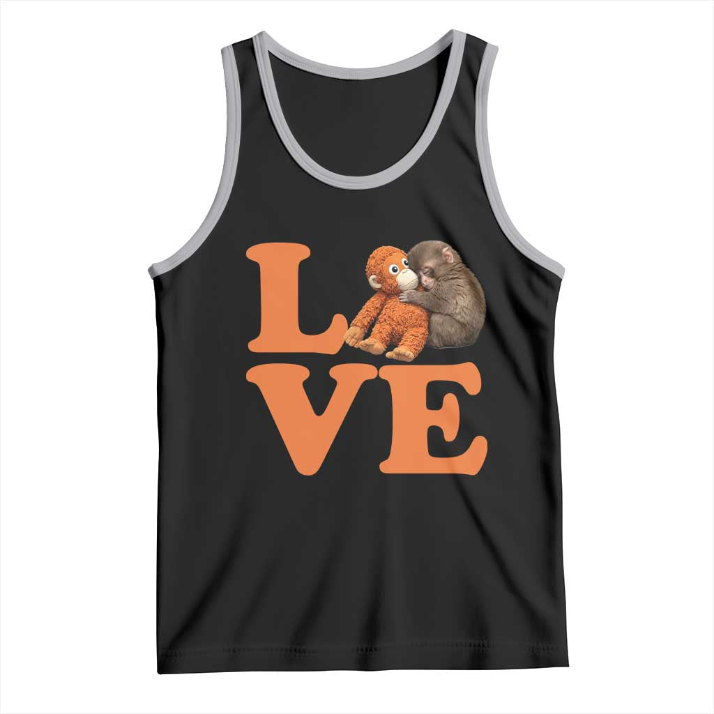 Love Punch the Baby Monkey Tank Top Cute Hugging Plush Toy Viral Friendship
