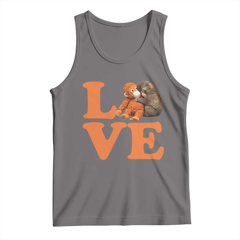 Love Punch the Baby Monkey Tank Top Cute Hugging Plush Toy Viral Friendship