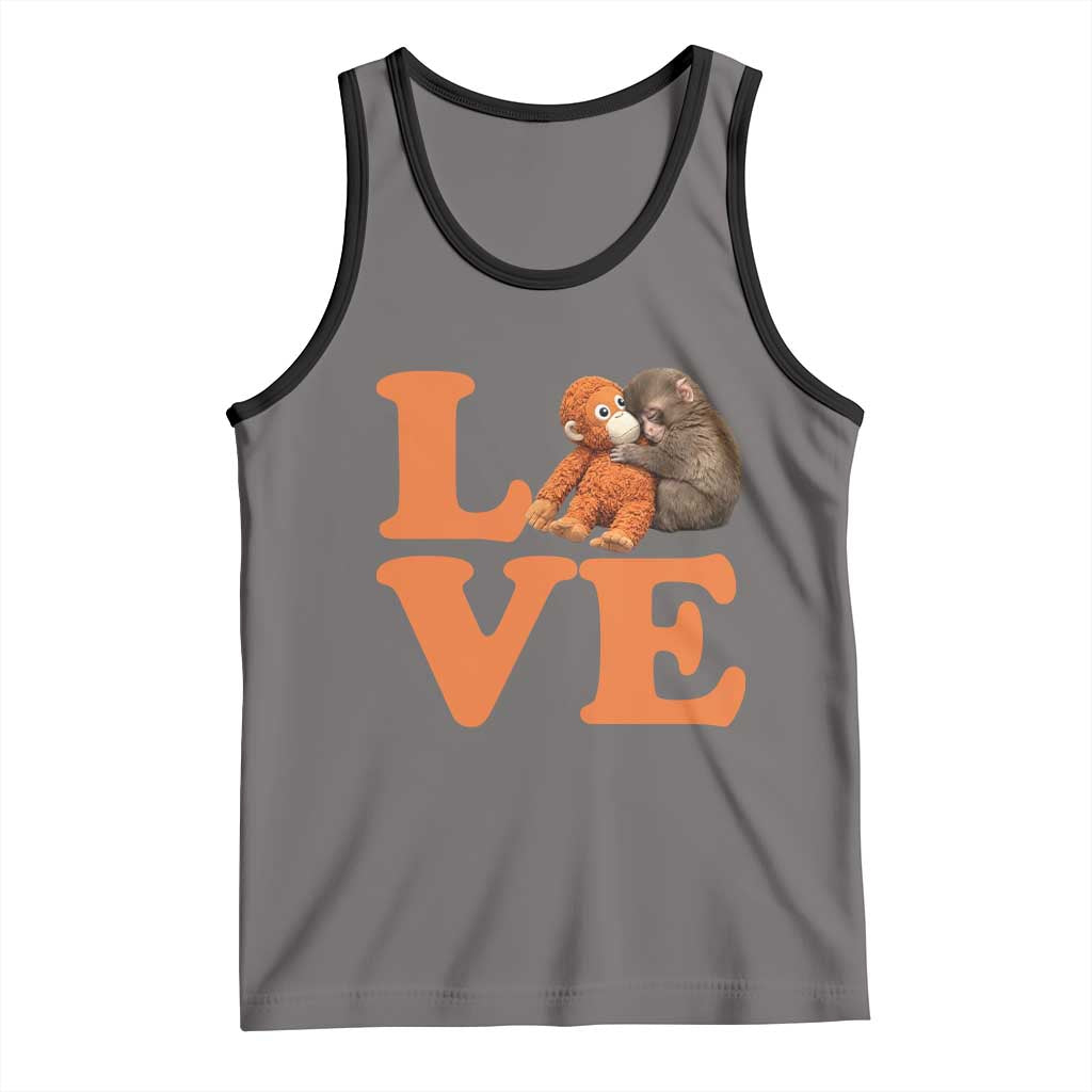 Love Punch the Baby Monkey Tank Top Cute Hugging Plush Toy Viral Friendship
