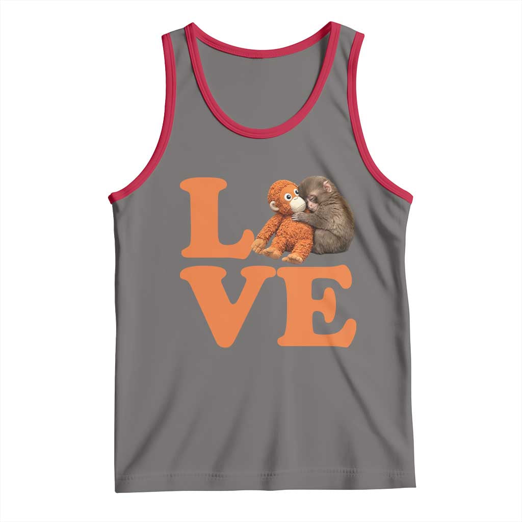 Love Punch the Baby Monkey Tank Top Cute Hugging Plush Toy Viral Friendship