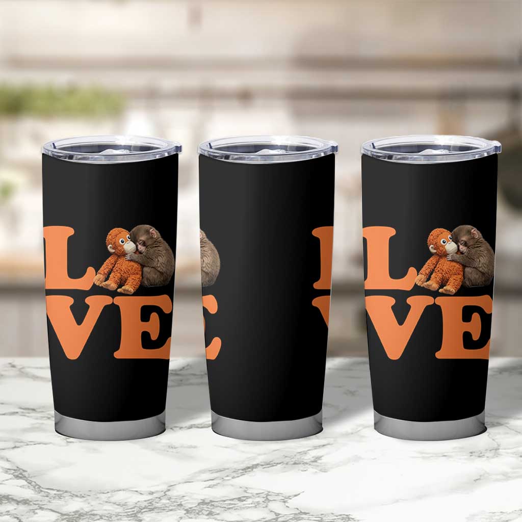 Love Punch the Baby Monkey Tumbler Cup Cute Hugging Plush Toy Viral Friendship