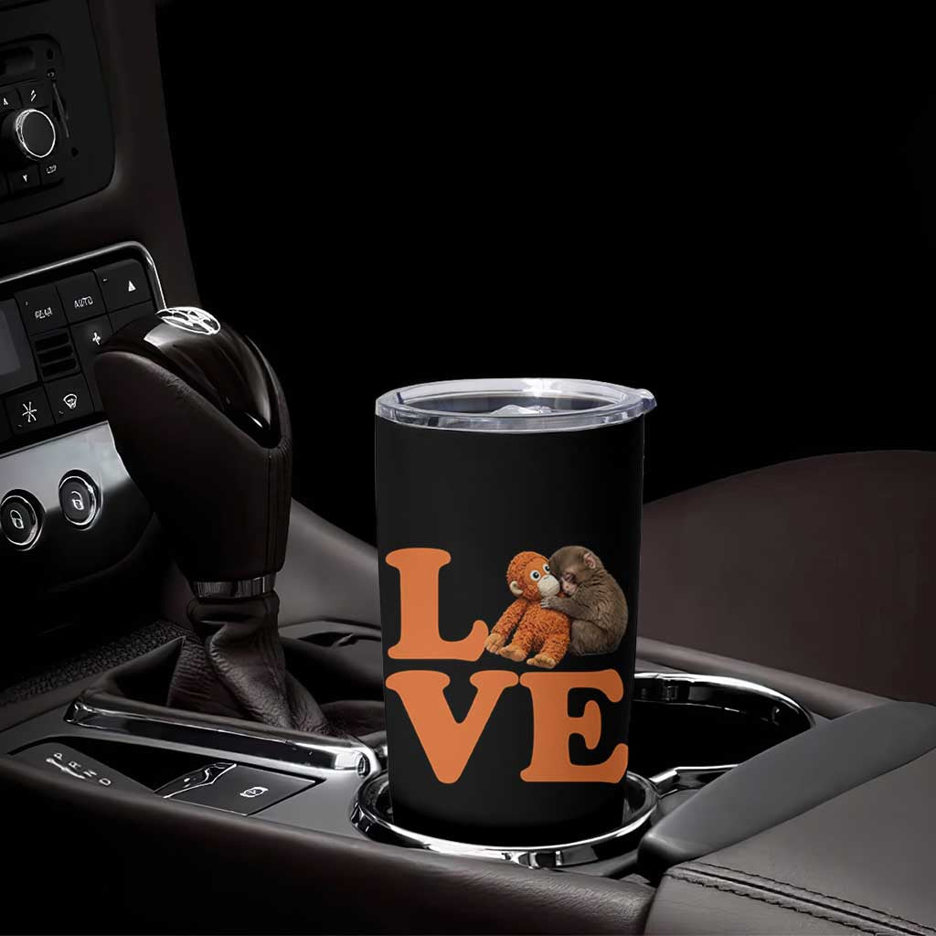 Love Punch the Baby Monkey Tumbler Cup Cute Hugging Plush Toy Viral Friendship