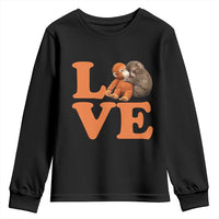 Love Punch the Baby Monkey Youth Sweatshirt Cute Hugging Plush Toy Viral Friendship