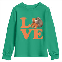 Love Punch the Baby Monkey Youth Sweatshirt Cute Hugging Plush Toy Viral Friendship