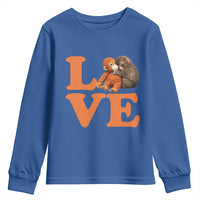 Love Punch the Baby Monkey Youth Sweatshirt Cute Hugging Plush Toy Viral Friendship