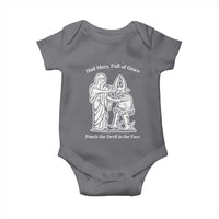 Funny Catholic Faith Humor Baby Onesie Hail Mary Full of Grace Punch the Devil in the Face