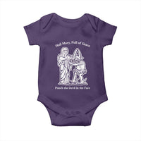 Funny Catholic Faith Humor Baby Onesie Hail Mary Full of Grace Punch the Devil in the Face
