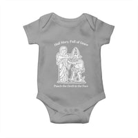 Funny Catholic Faith Humor Baby Onesie Hail Mary Full of Grace Punch the Devil in the Face