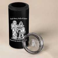Funny Catholic Faith Humor 4 in 1 Can Cooler Tumbler Hail Mary Full of Grace Punch the Devil in the Face
