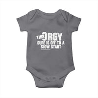 Funny Adult Humor Sarcastic Party Joke Baby Onesie This Orgy Sure Is Off to a Slow Start