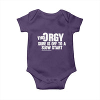 Funny Adult Humor Sarcastic Party Joke Baby Onesie This Orgy Sure Is Off to a Slow Start