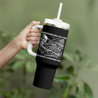Funny Skeleton Driver Dark Humor Tumbler With Handle Everything Will Kill You So Choose Something Fun