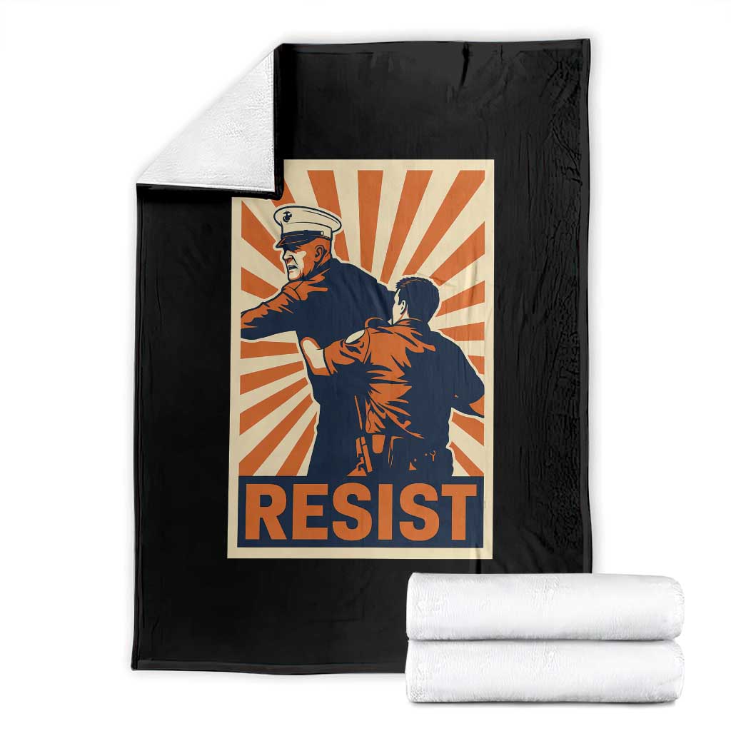 Resist Marine Veteran Political Protest Throw Blanket America First Anti War