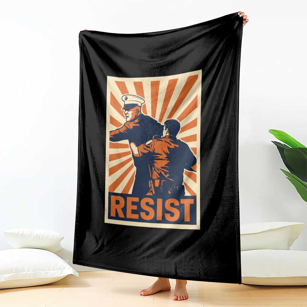 Resist Marine Veteran Political Protest Throw Blanket America First Anti War