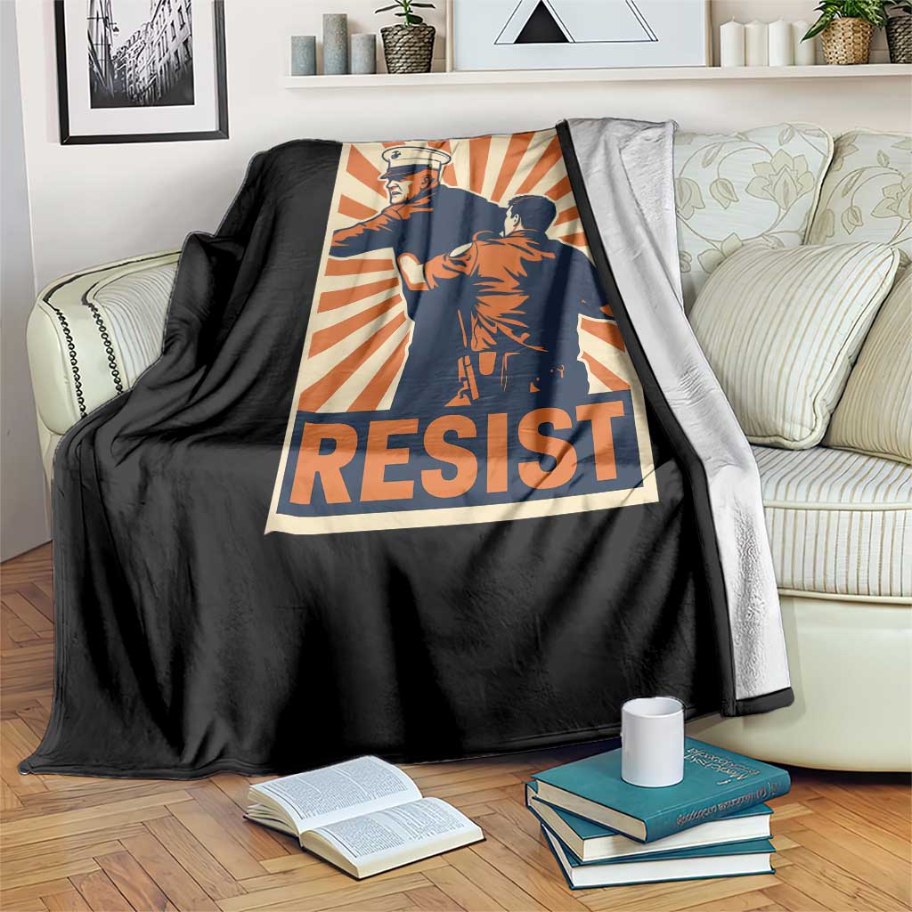Resist Marine Veteran Political Protest Throw Blanket America First Anti War