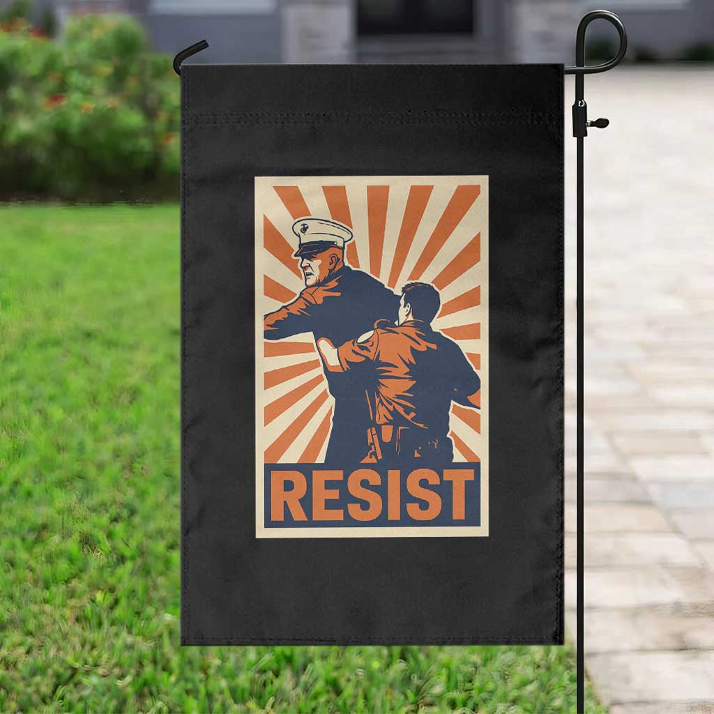 Resist Marine Veteran Political Protest Garden Flag America First Anti War