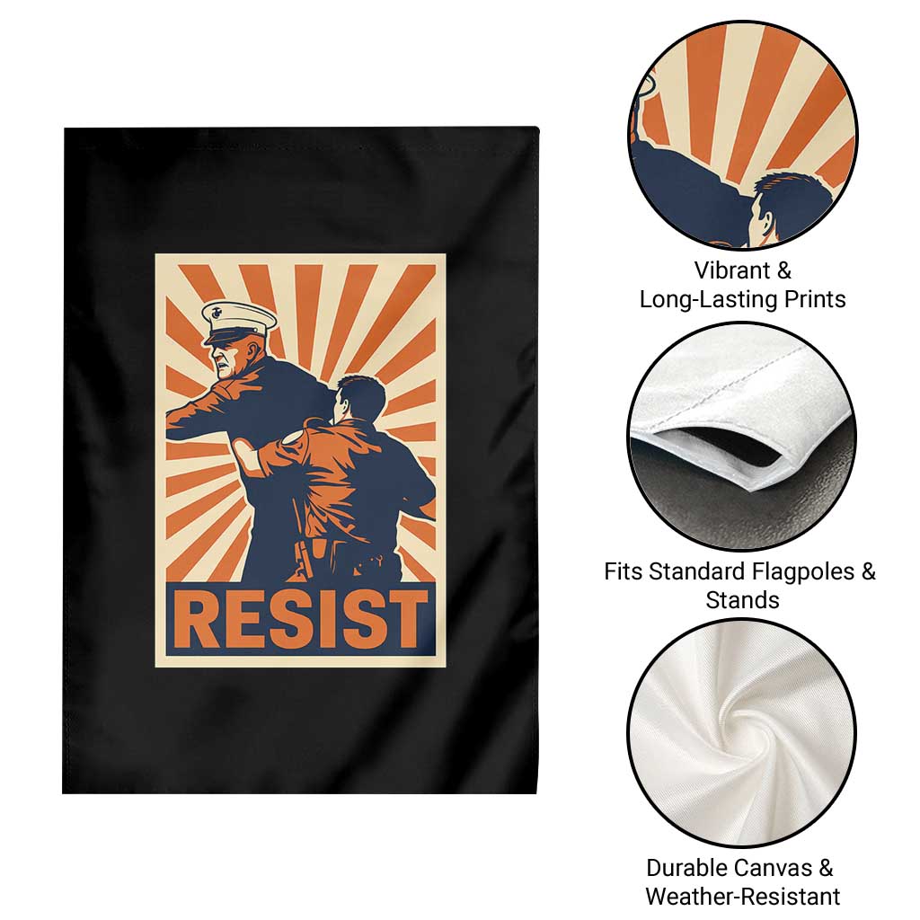 Resist Marine Veteran Political Protest Garden Flag America First Anti War