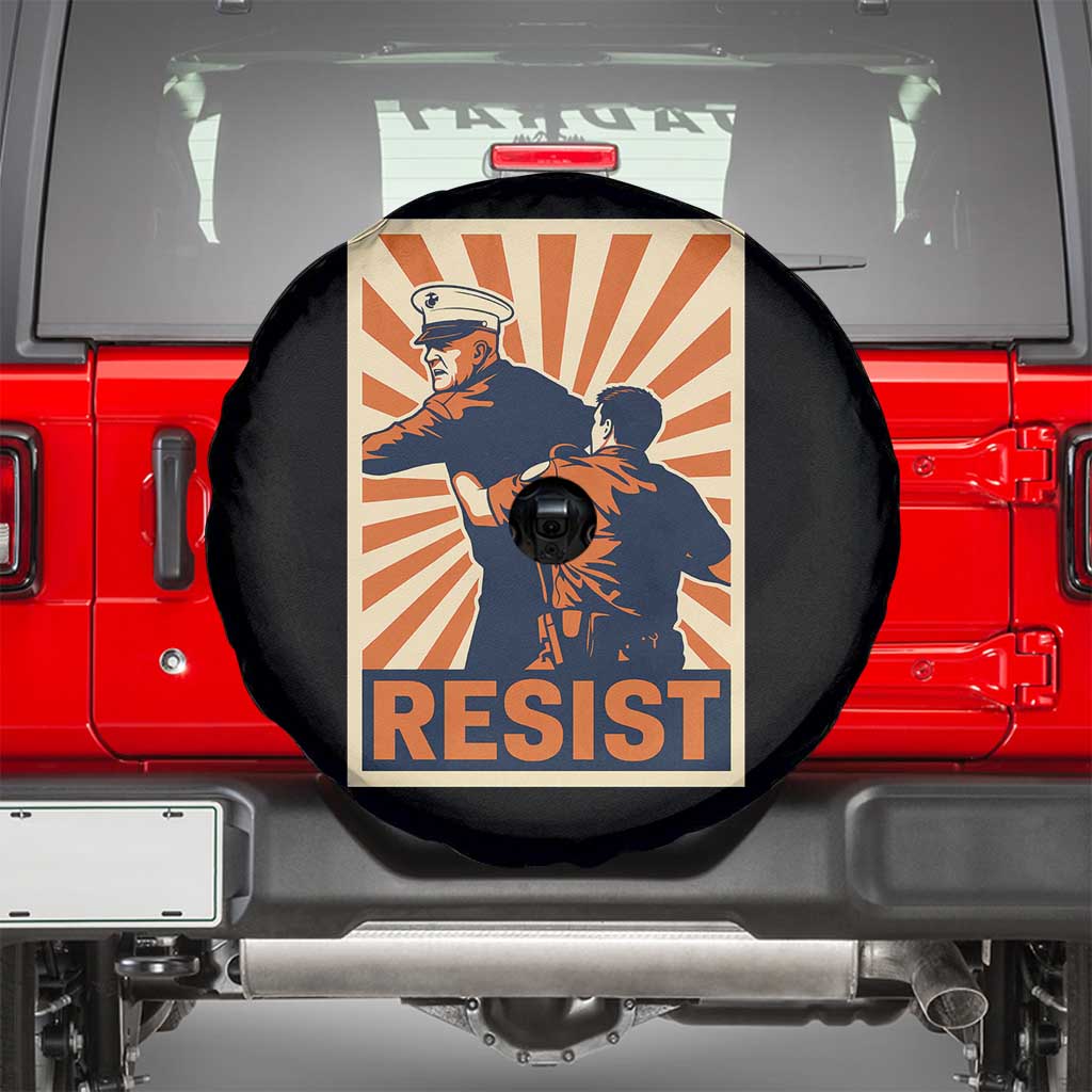 Resist Marine Veteran Political Protest Spare Tire Cover America First Anti War