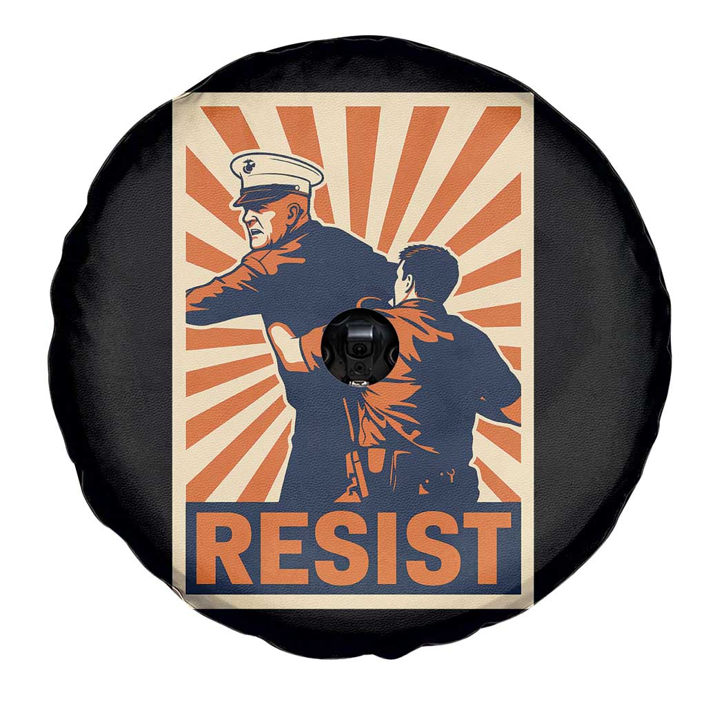 Resist Marine Veteran Political Protest Spare Tire Cover America First Anti War