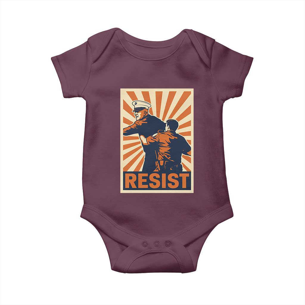Resist Marine Veteran Political Protest Baby Onesie America First Anti War