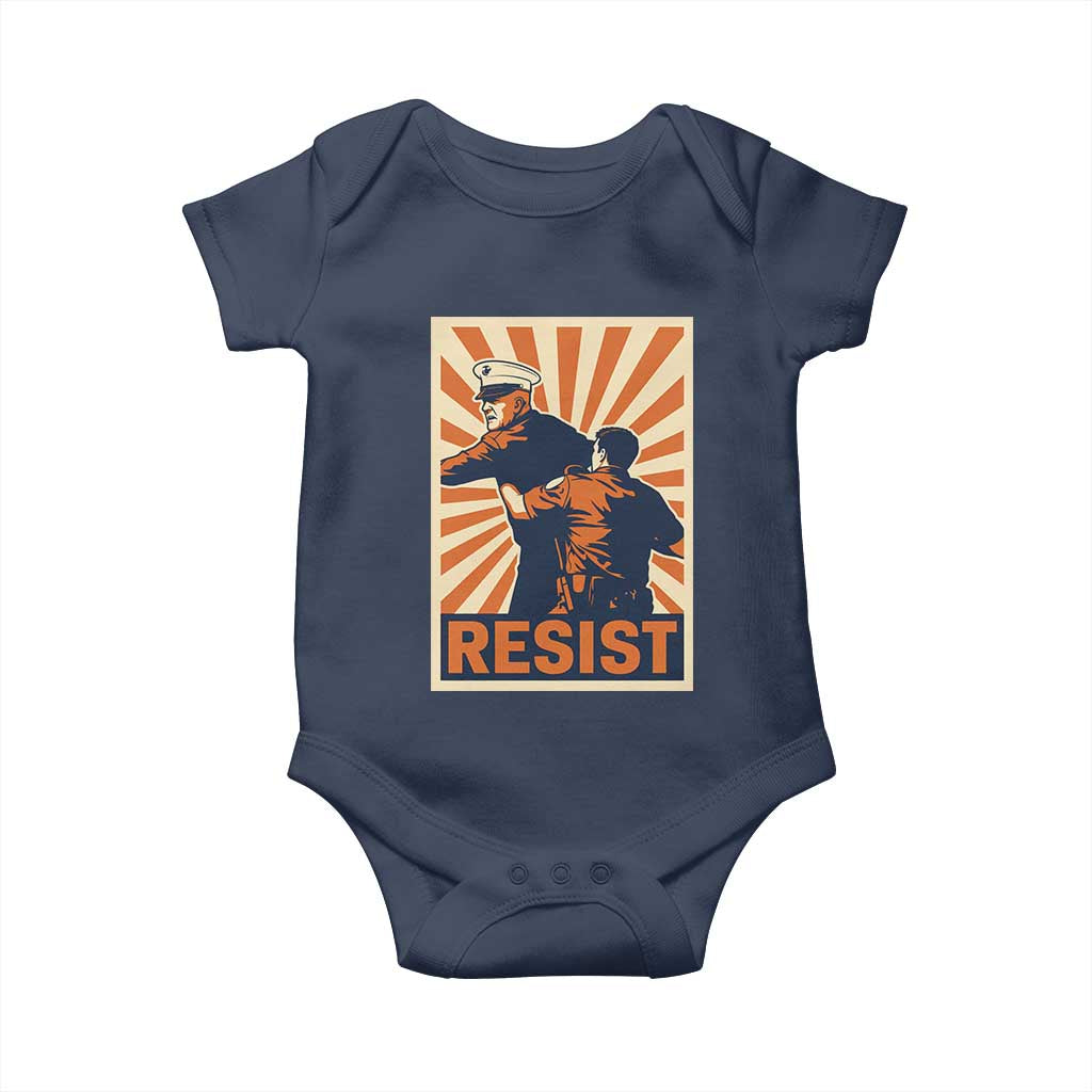 Resist Marine Veteran Political Protest Baby Onesie America First Anti War