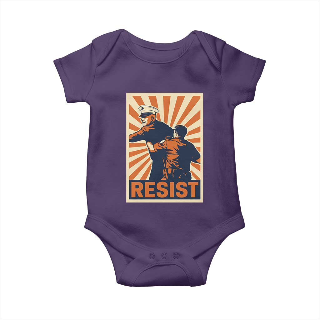 Resist Marine Veteran Political Protest Baby Onesie America First Anti War