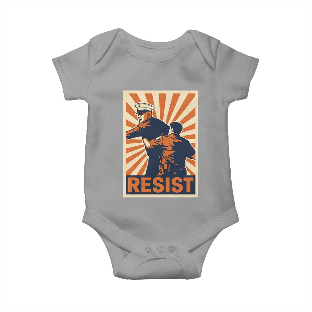 Resist Marine Veteran Political Protest Baby Onesie America First Anti War