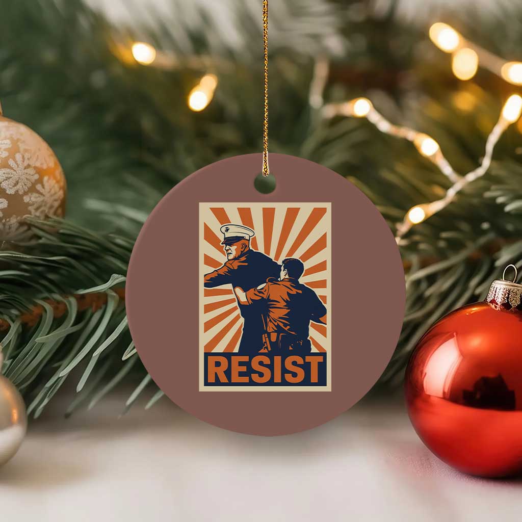 Resist Marine Veteran Political Protest Ceramic Ornament America First Anti War