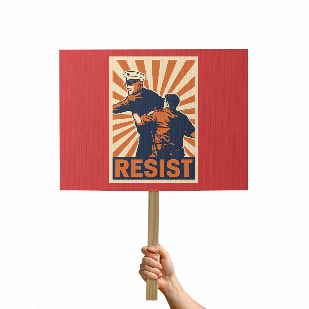 Resist Marine Veteran Political Protest Protest Sign America First Anti War