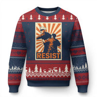 Resist Marine Veteran Political Protest Ugly Christmas Sweater America First Anti War