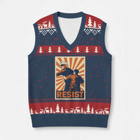 Resist Marine Veteran Political Protest V-Neck Knit Sweater Vest America First Anti War