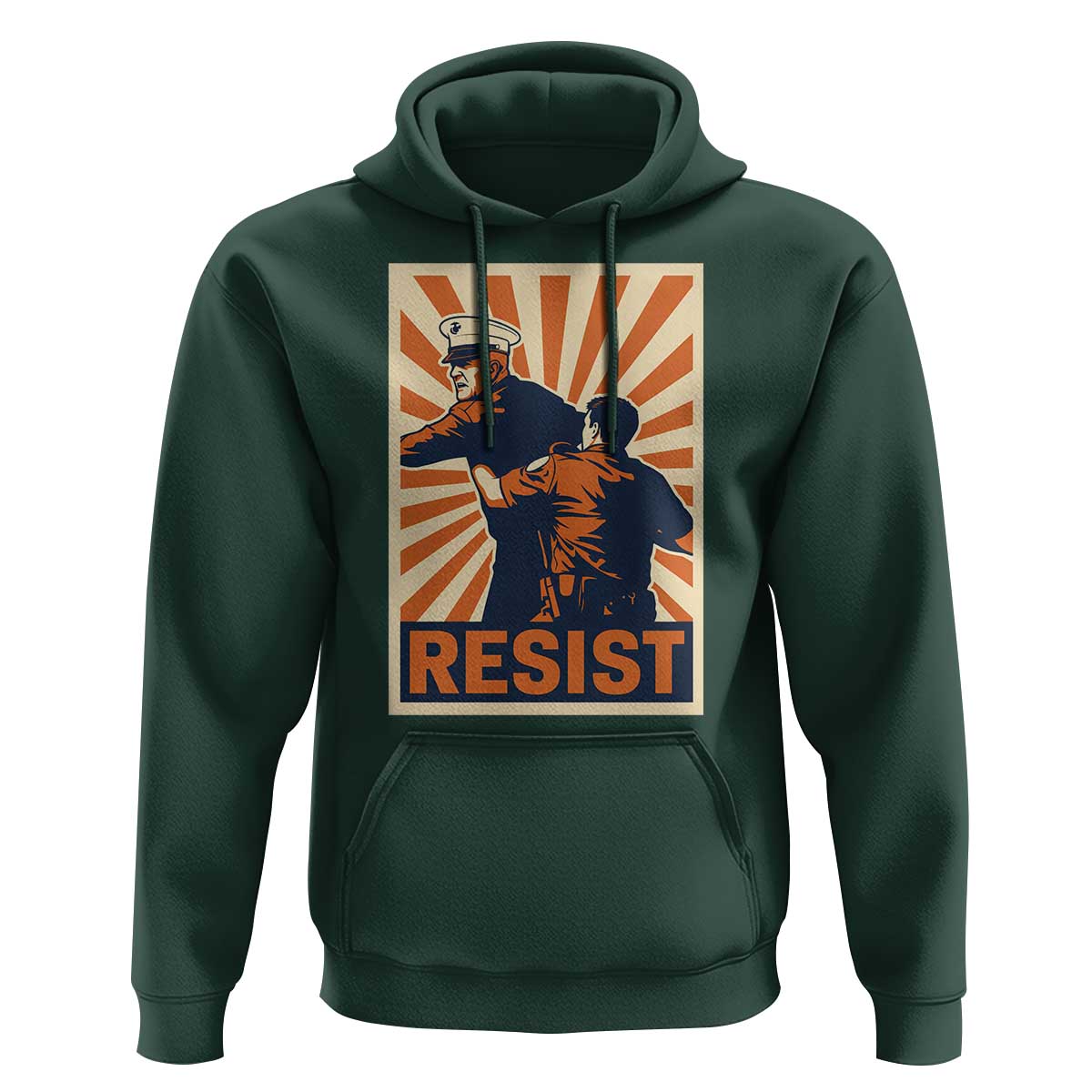 Resist Marine Veteran Political Protest Hoodie America First Anti War