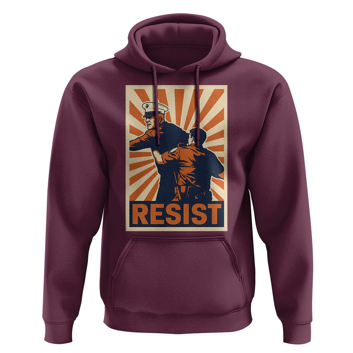 Resist Marine Veteran Political Protest Hoodie America First Anti War