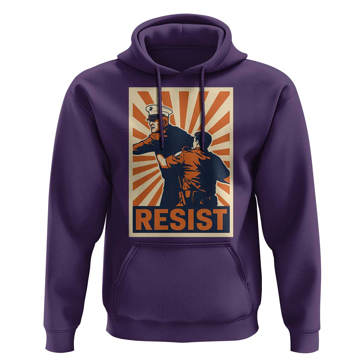 Resist Marine Veteran Political Protest Hoodie America First Anti War