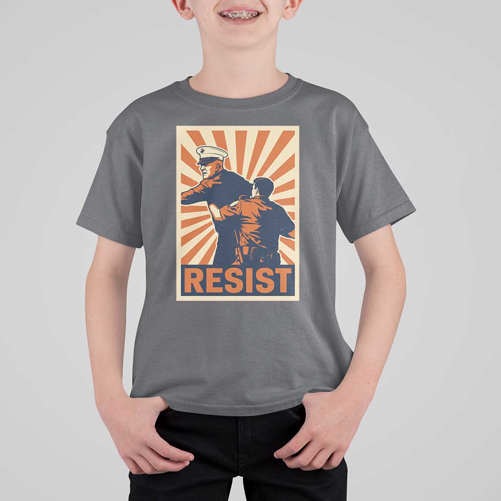 Resist Marine Veteran Political Protest T Shirt For Kid America First Anti War