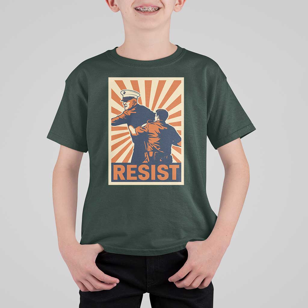 Resist Marine Veteran Political Protest T Shirt For Kid America First Anti War