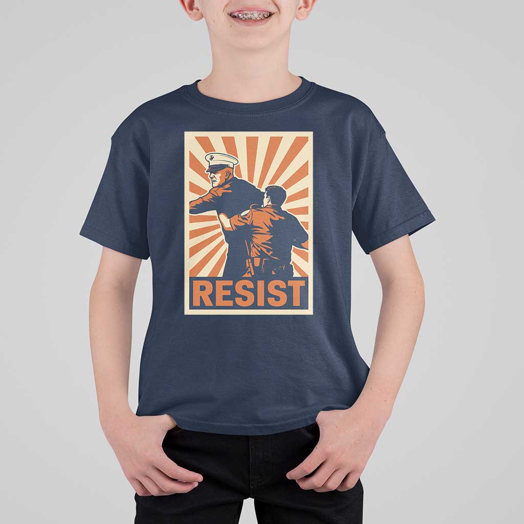 Resist Marine Veteran Political Protest T Shirt For Kid America First Anti War