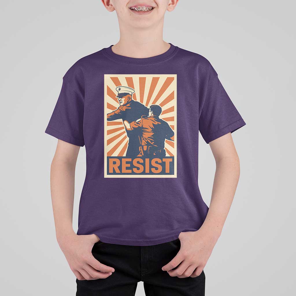 Resist Marine Veteran Political Protest T Shirt For Kid America First Anti War