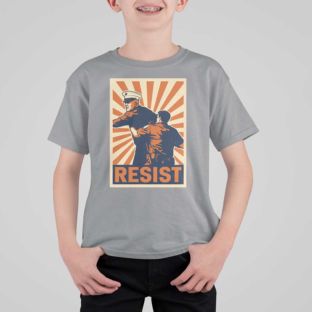 Resist Marine Veteran Political Protest T Shirt For Kid America First Anti War