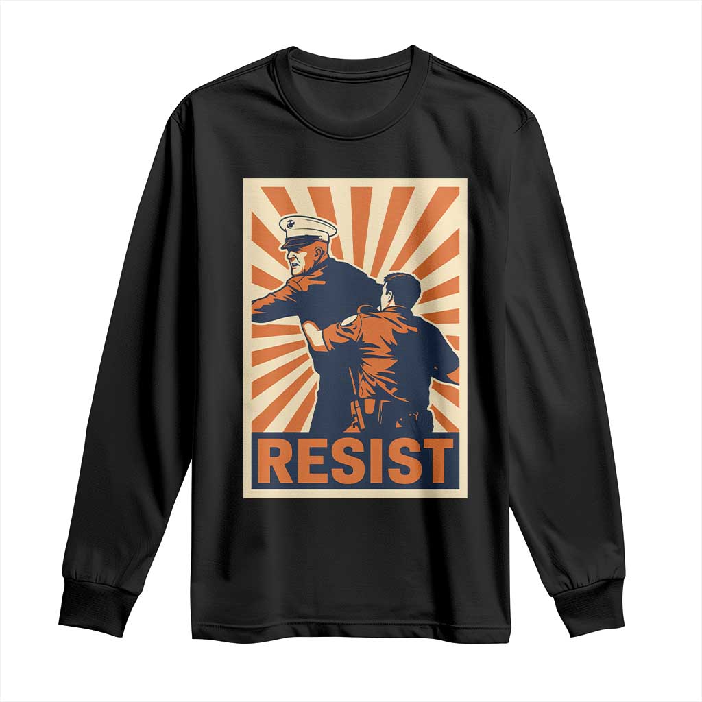 Resist Marine Veteran Political Protest Long Sleeve Shirt America First Anti War