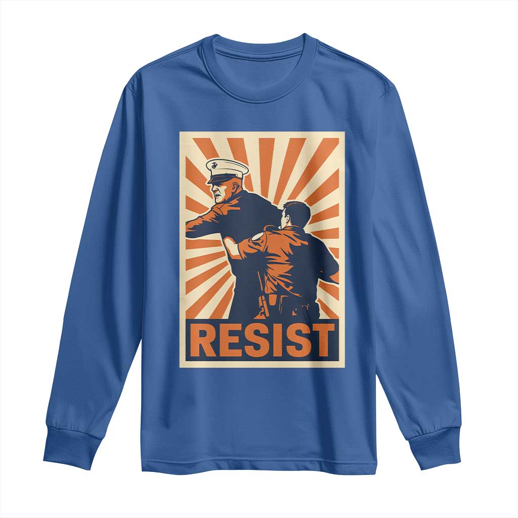 Resist Marine Veteran Political Protest Long Sleeve Shirt America First Anti War