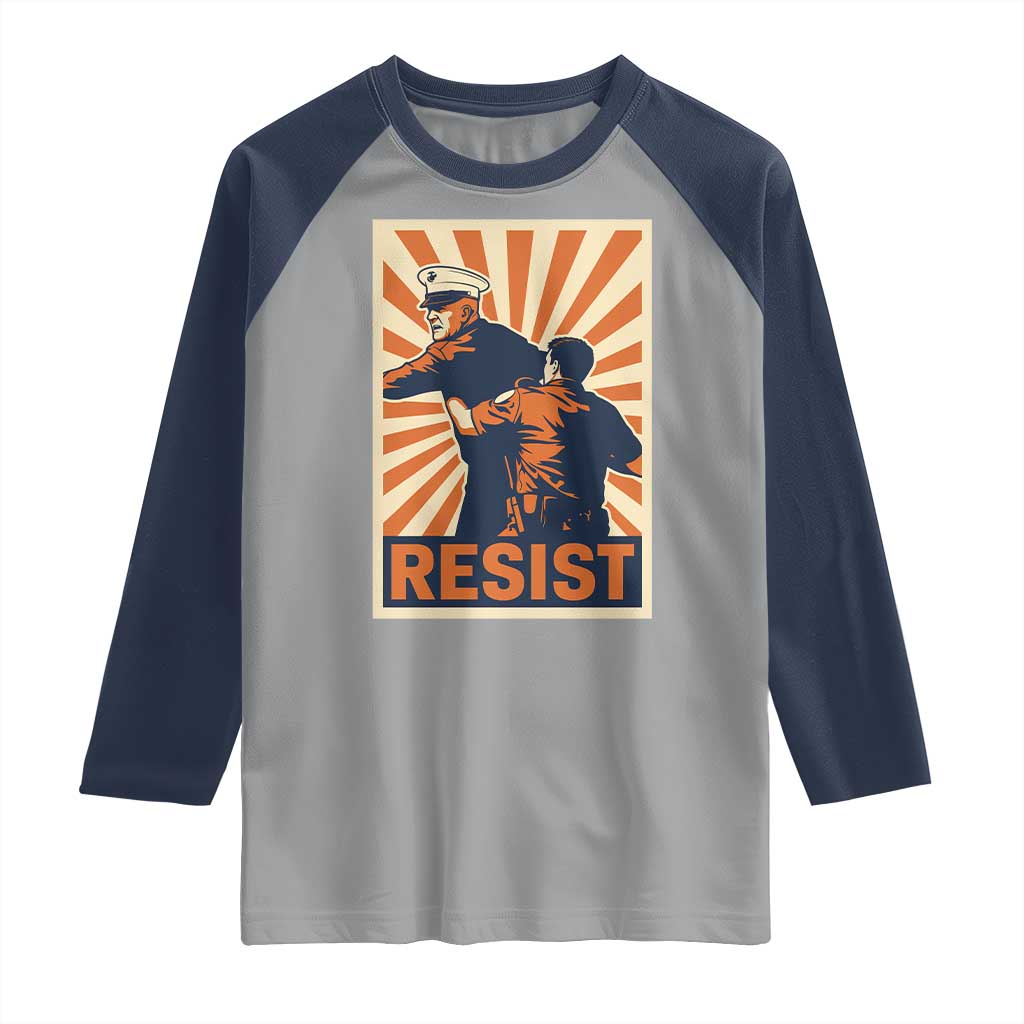 Resist Marine Veteran Political Protest Raglan Shirt America First Anti War