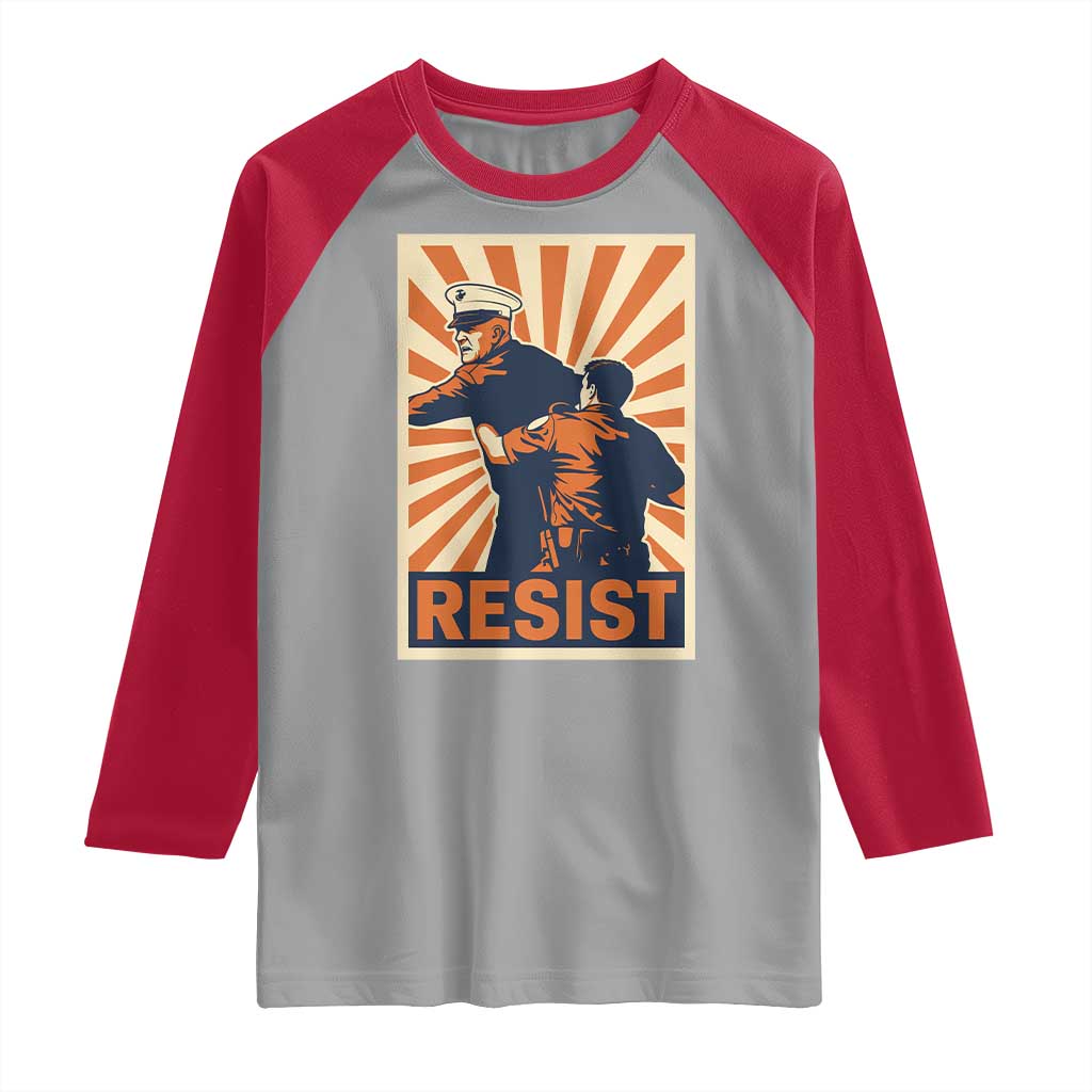 Resist Marine Veteran Political Protest Raglan Shirt America First Anti War